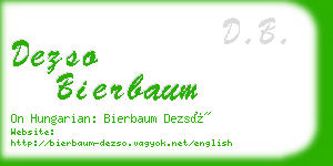 dezso bierbaum business card